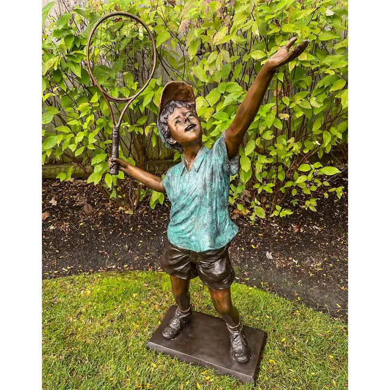 Bronze Tennis Boy Statue 1