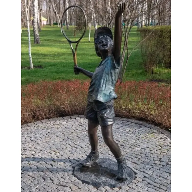Bronze Tennis Boy Statue 2