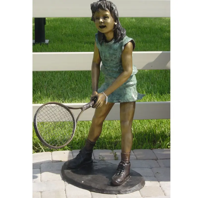 Bronze Tennis Girl Statue 1