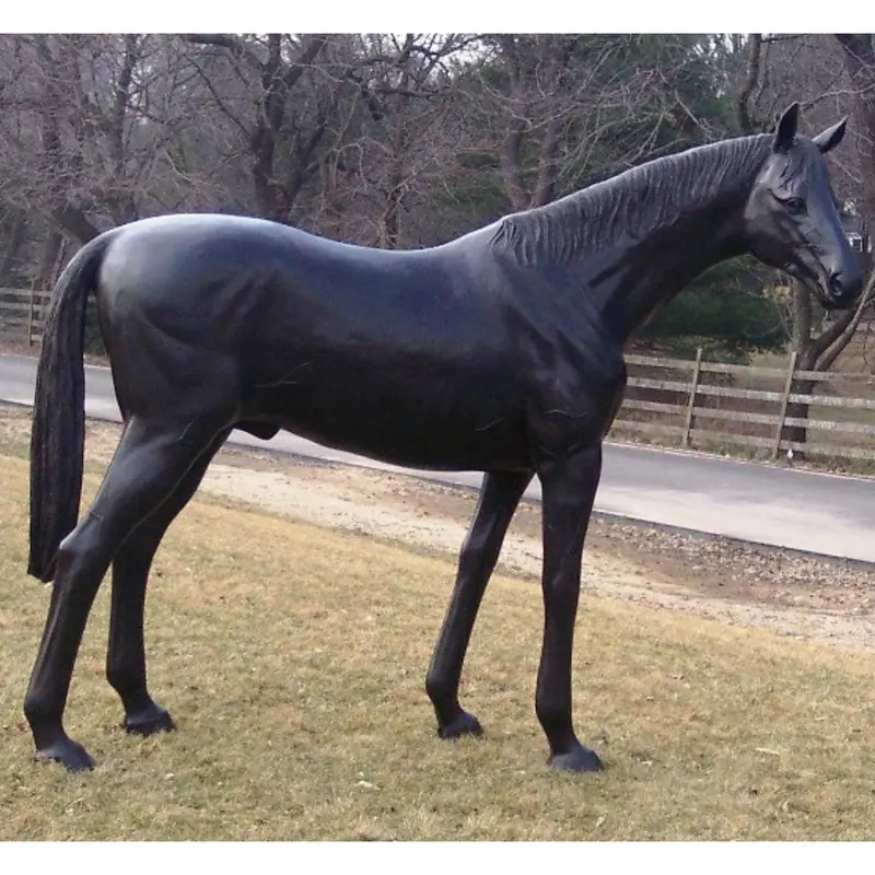 Bronze Thoroughbred Horse Statue Right Facing 1