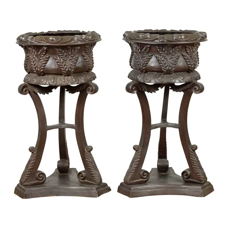 Bronze Tripod European Style Planters 1