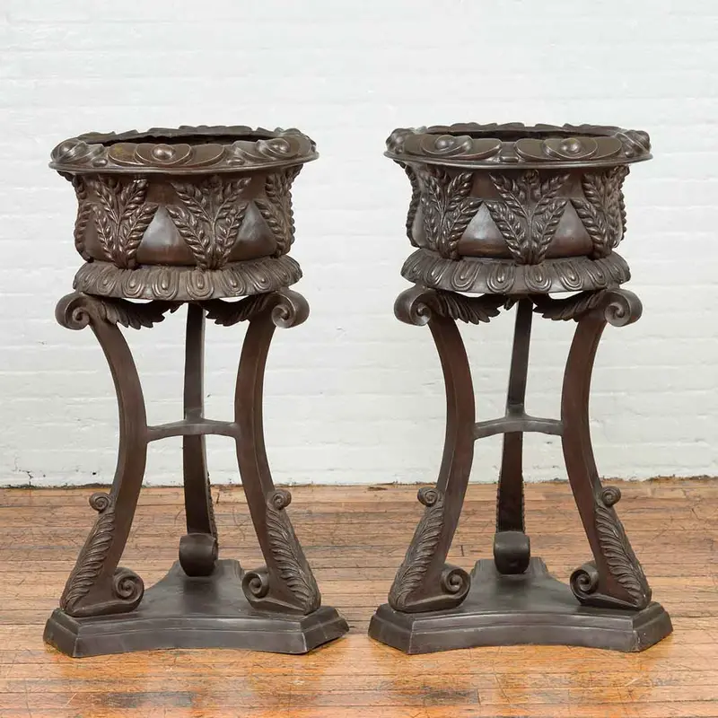 Bronze Tripod European Style Planters 2