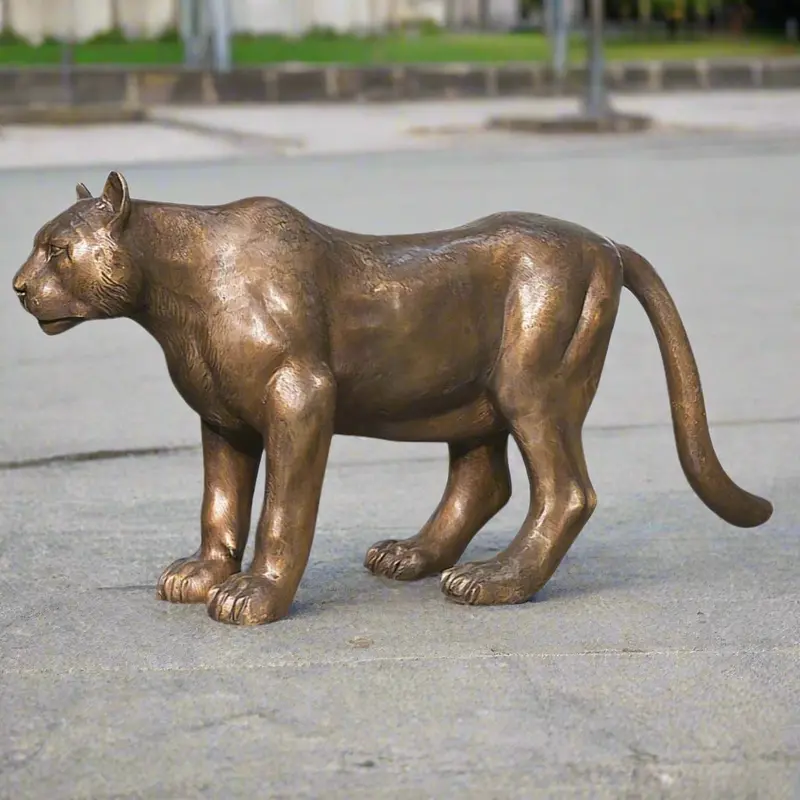 Bronze Wildcat Statue Standing 1