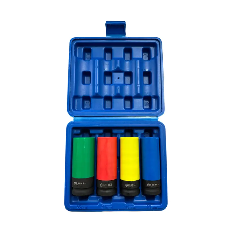Brunel Tools 4Pc 1/2" Dr Deep Impact Sockets For Alloy Wheels 17, 19, 21, 22Mm Br3002 1