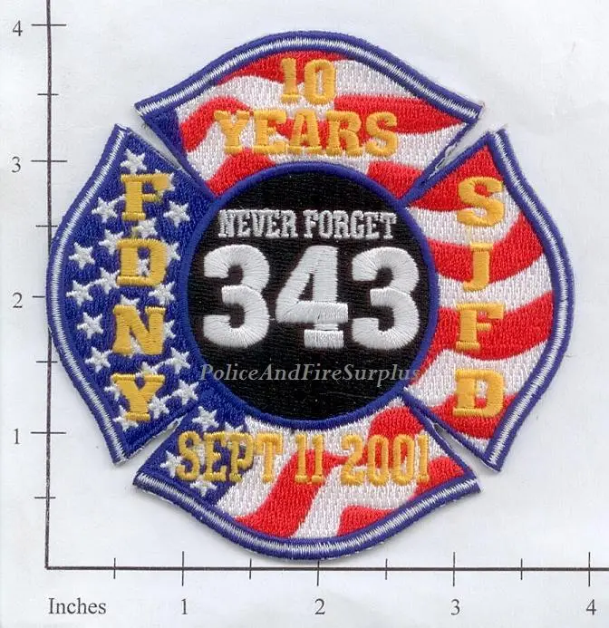 California - San Jose Fire Dept Patch Wtc 10 Year Anniverary 1