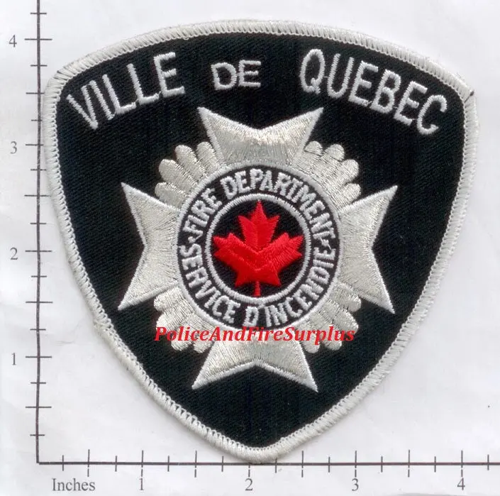 Canada - Quebec City Fire Dept Patch White Border Silver Badge 1
