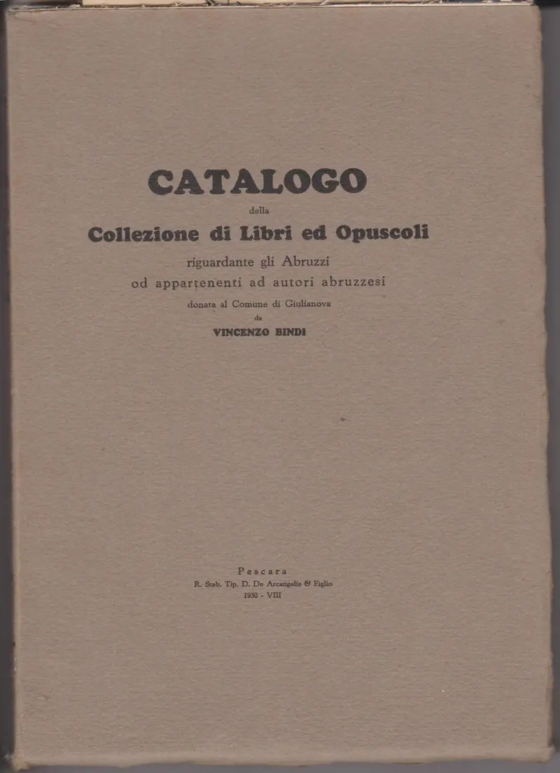 Catalogo Della Collezione Di Libri Ed Opuscoli 1