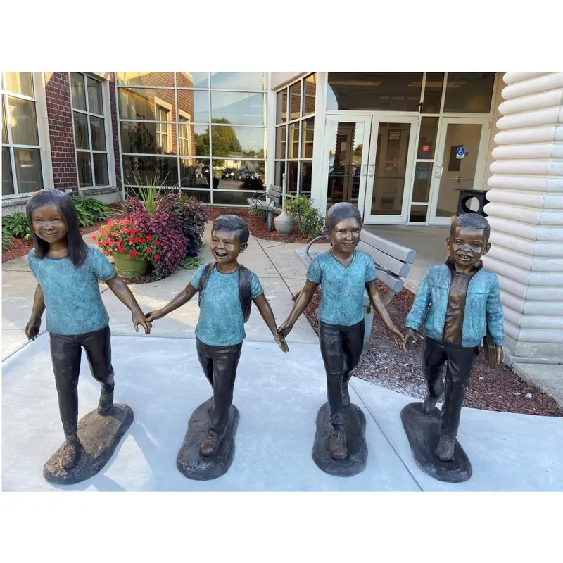 Celebrate Diversity Fun With Friends Bronze Statue Set 1
