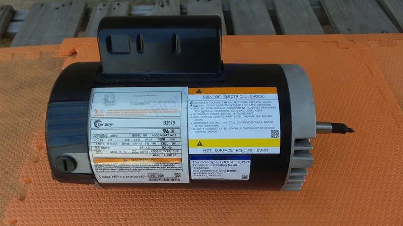 Century B2979 Motor Pool Pump A.O. Smith 2 Hp Spa 230V 3450 Rpm 1081 1