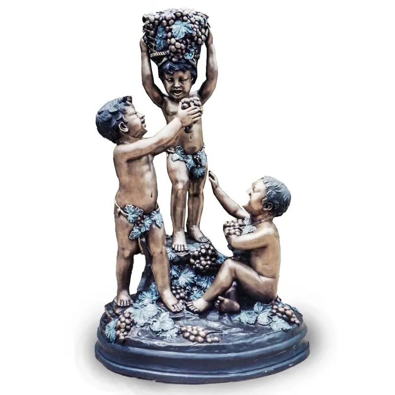 Cherubs Holding Grapes Bronze Sculpture 1