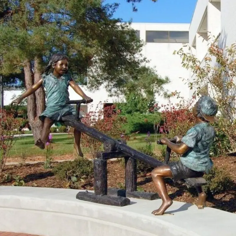 Children's Bronze Seesaw Statue 1
