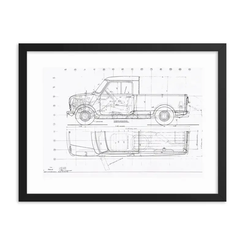 Classic Mini Pickup Technical Drawing #001 5