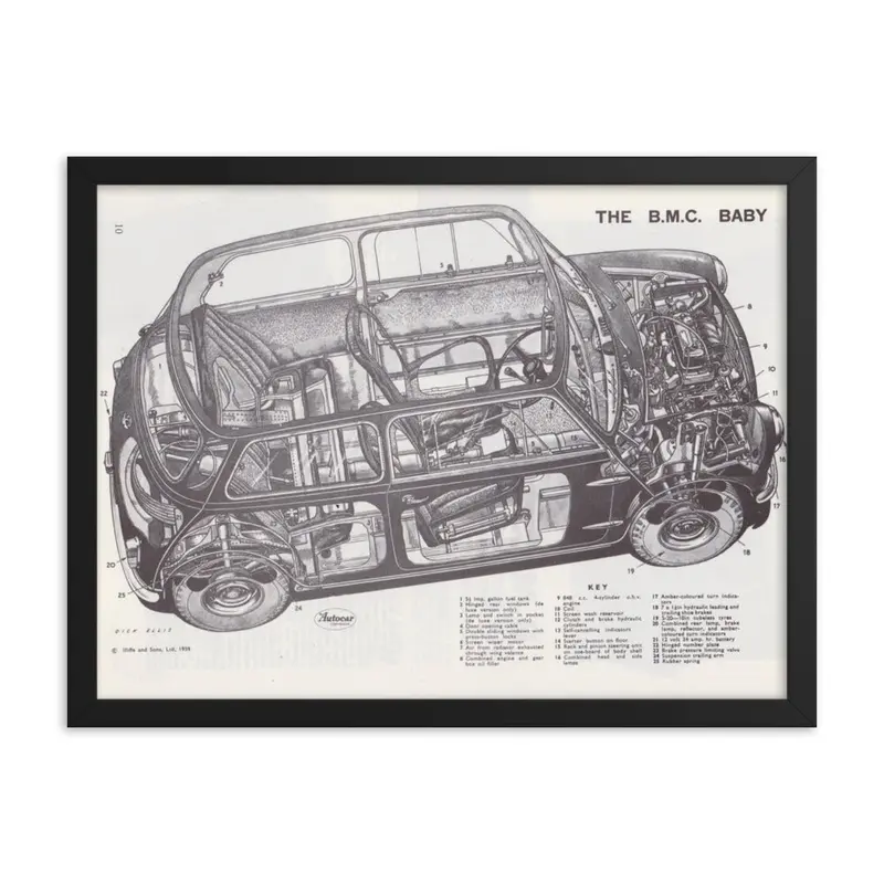 Classic Mini Technical Drawing #003 2