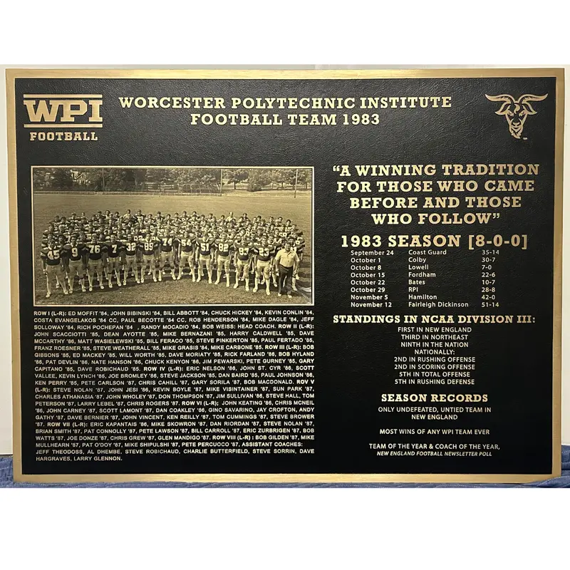 College Football Tribute Plaque 1