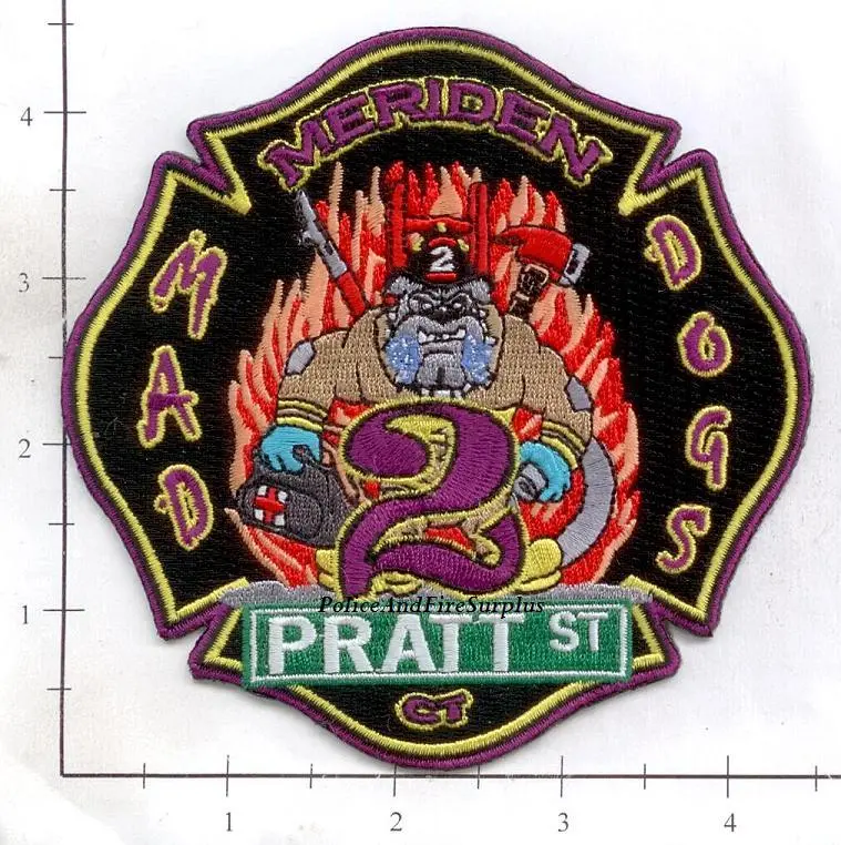 Connecticut - Meriden Engine 2 Fire Dept Patch V1 - Black 1
