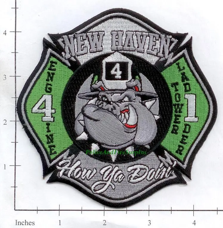 Connecticut - New Haven Engine 4 Ladder 1 Fire Dept Patch 1