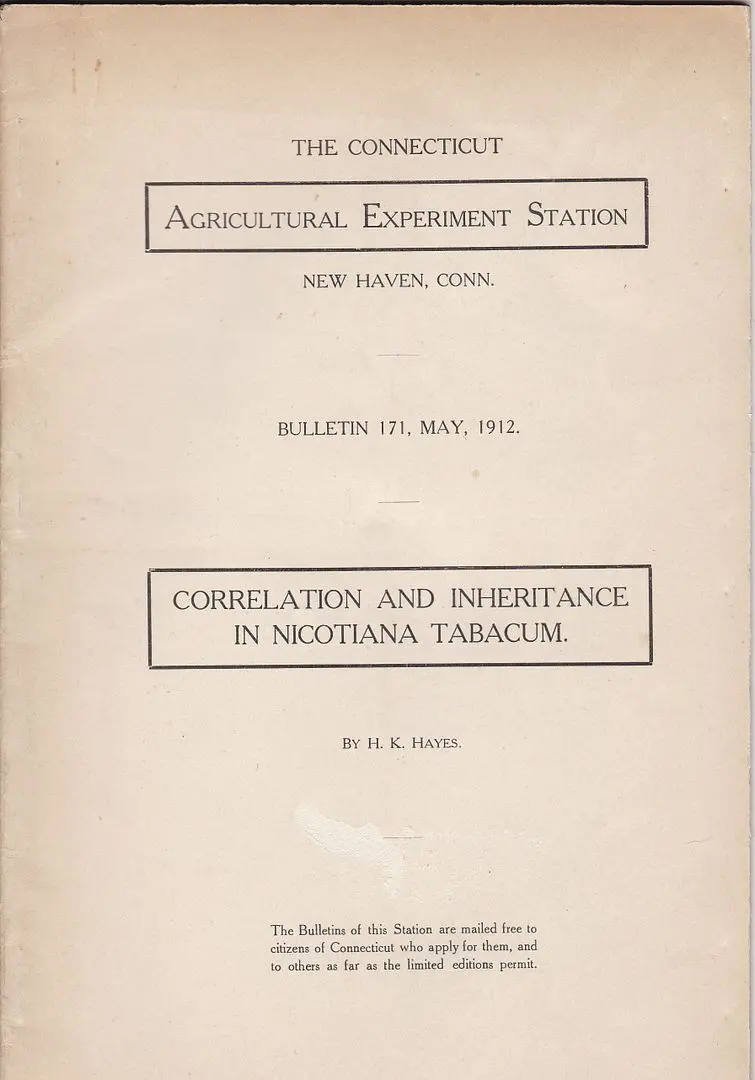 Correlation And Inheritance In Nicotiana Tabacum 1