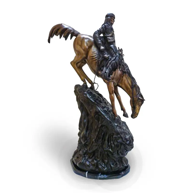 Cowboy And Horse Going Downhill 1