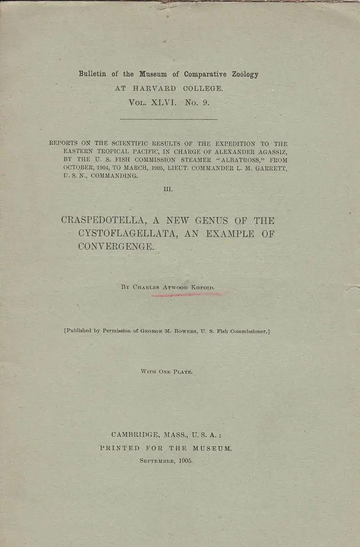 Craspedotella, A New Genus Of The Cystoflagellata, An Example Of Convergenge 1