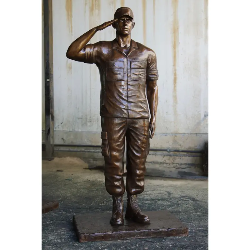 Custom Bronze Saluting Coast Guard Statue 2