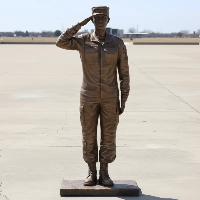 Custom Bronze Saluting Female Army Soldier Statue 1