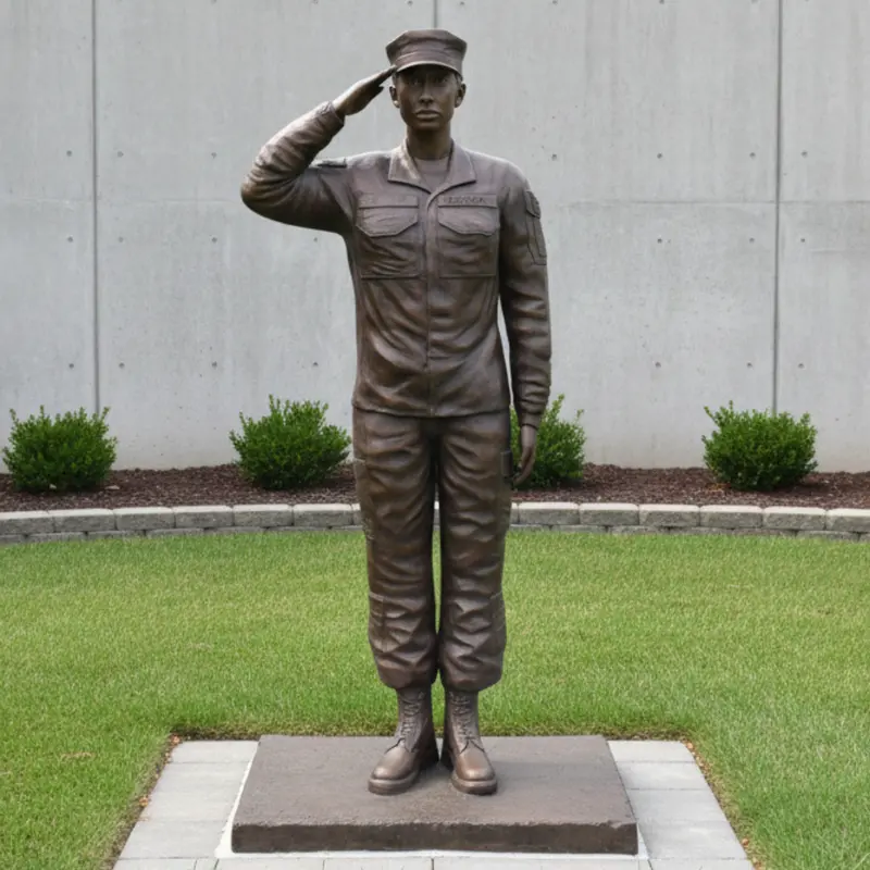 Custom Bronze Saluting Female Navy Soldier Statue 1
