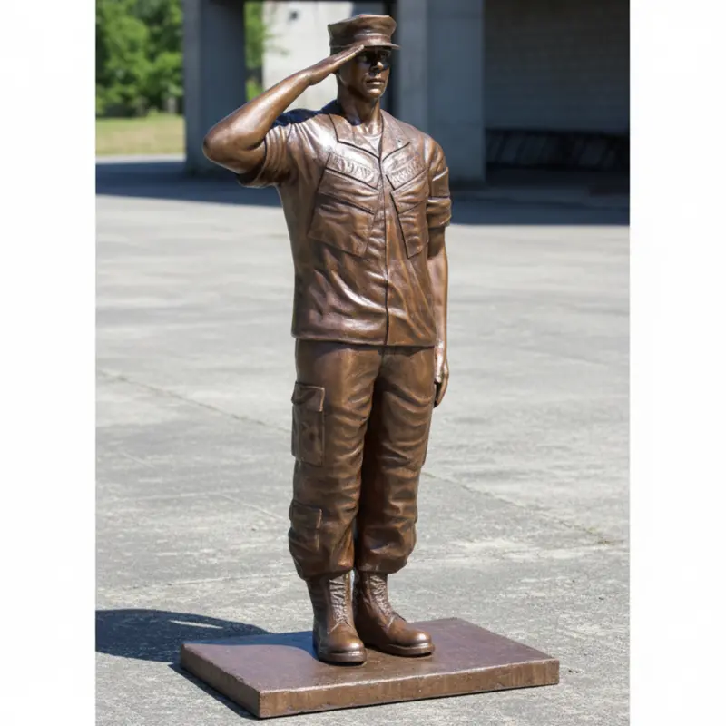 Custom Bronze Saluting Marine Soldier Statue 1