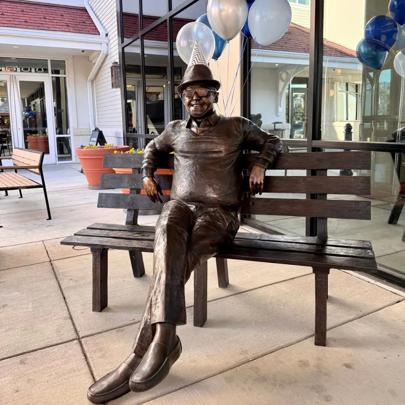 Custom Bronze Statue Of Chesapeake Beach Mayor Gerald Donovan On Bench 2