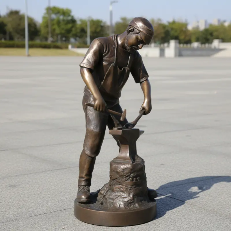 Custom Bronze Welder Statue 1