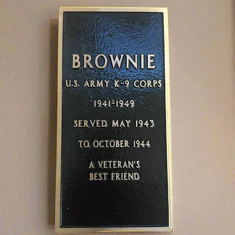 Custom Plaque For K9 Brownie 1