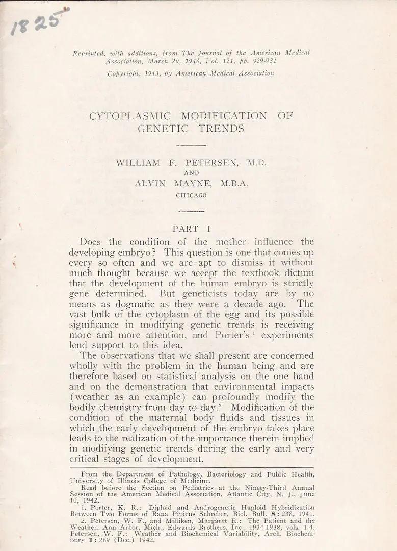 Cytoplasmic Modification Of Genetic Trends 1