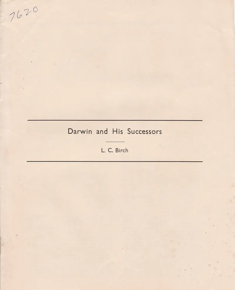 Darwin And His Successors 1