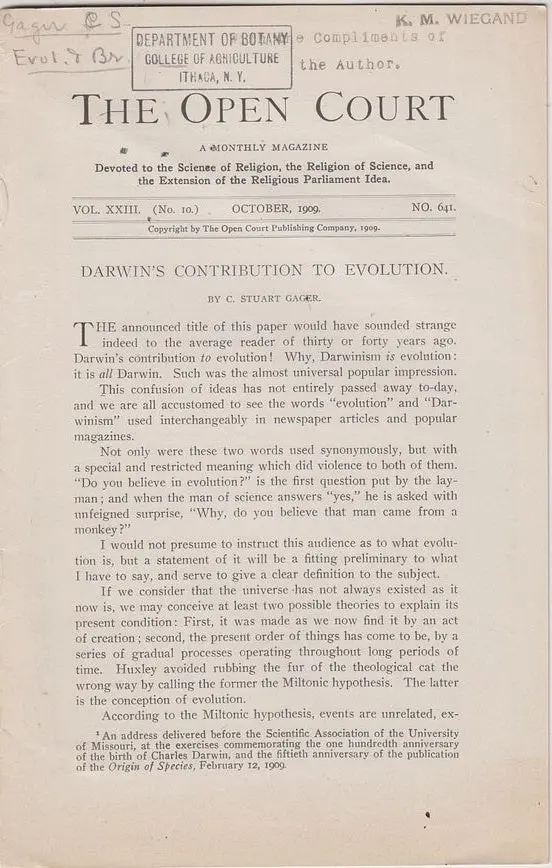 Darwin's Contribution To Evolution 1
