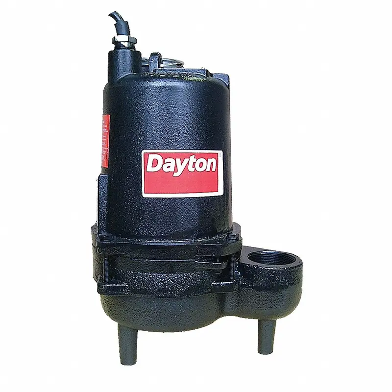 Dayton 4Hu80 Submersible Sewage Pump 115V Effluent 1/2 Hp 2" 2In Cast 1