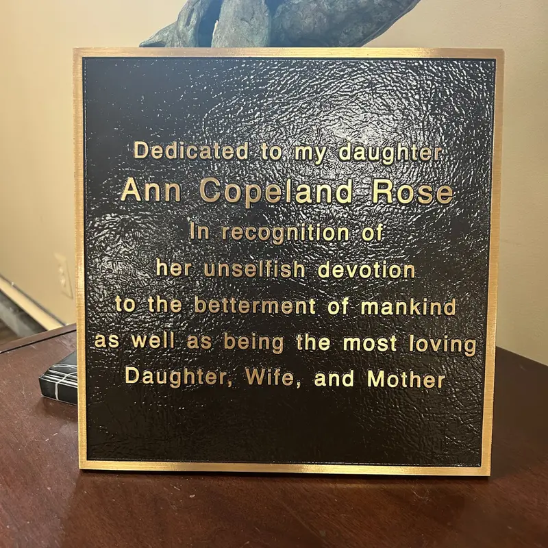 Dedicational Remembrance Plaque 1