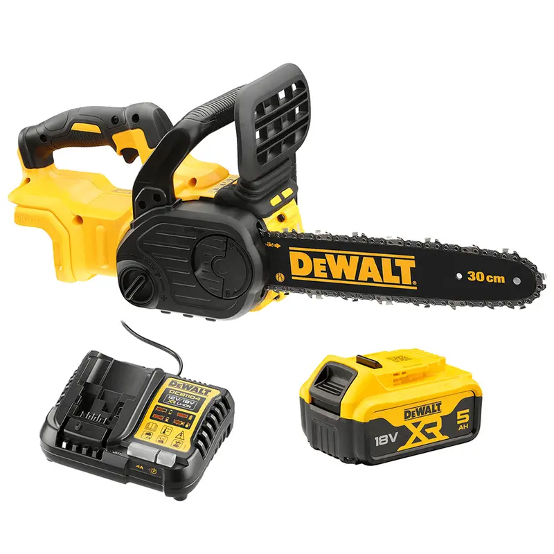 Dewalt 18V 5Ah Xr 30Cm Chainsaw Kit - 30Cm Compact Chainsaw With 18V 5Ah Xr Battery & 12V/18V Charger 1