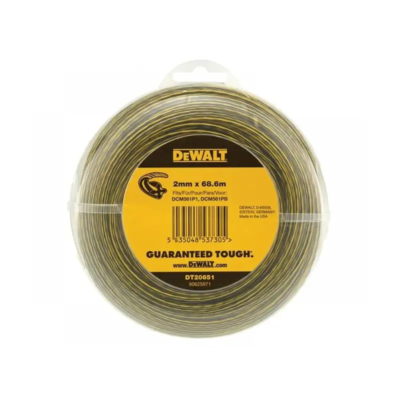 Dewalt 2Mm X 68.6M Trimmer Line - Durable, Aerodynamic Profile, Works With All Dewalt Trimmers 1