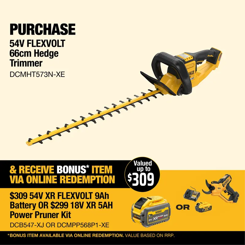Dewalt 54V Flexvolt 66Cm Hedge Trimmer - Cut Thicker Branches And Tackle Larger Properties With Ease 1