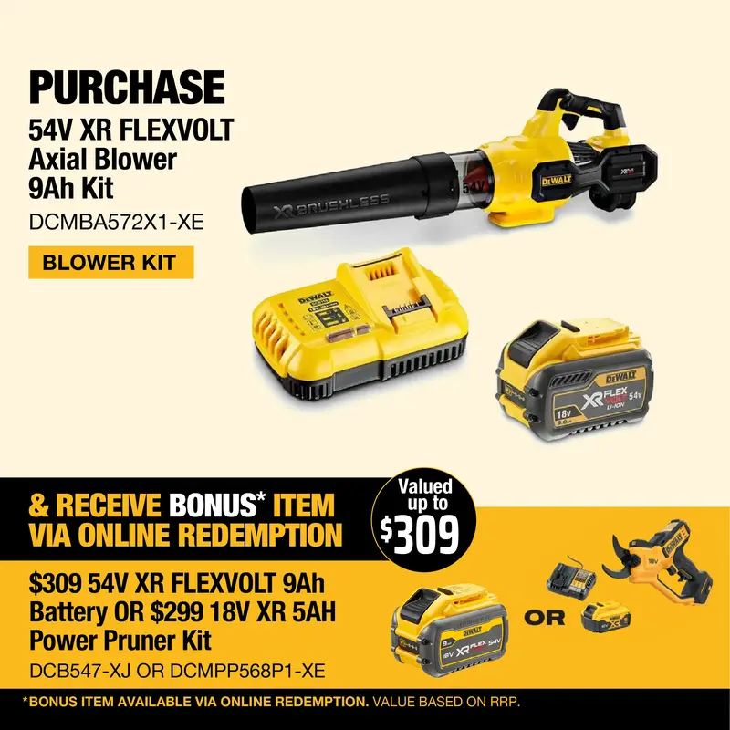 Dewalt 54V Xr Flexvolt Axial Blower 9Ah Kit - Features A Brushless Motor For A  Quiet Operation And An Excellent Power-To-Weight Ratio 1