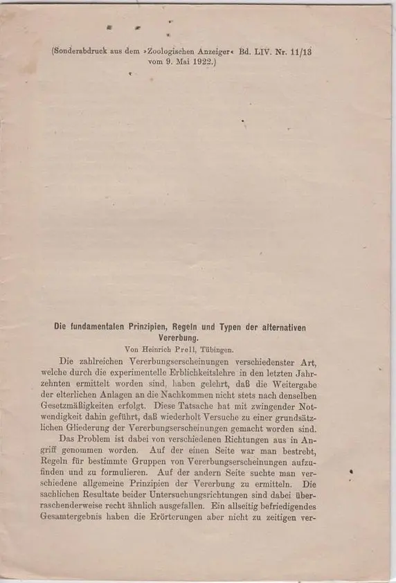Die Fundamentalen Prinzipien, Regeln Und Typen Der Alternativen Vererbung 1