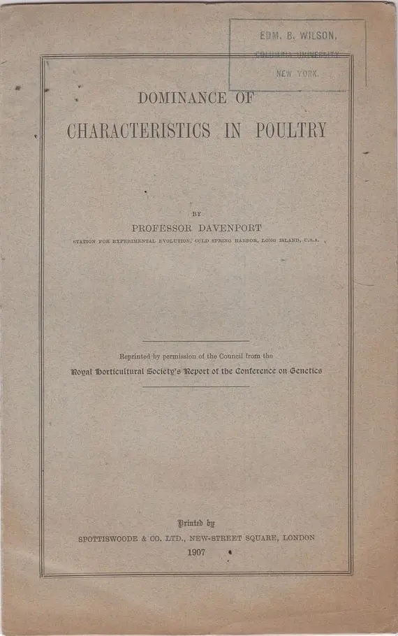 Dominance Of Characteristics In Poultry 1