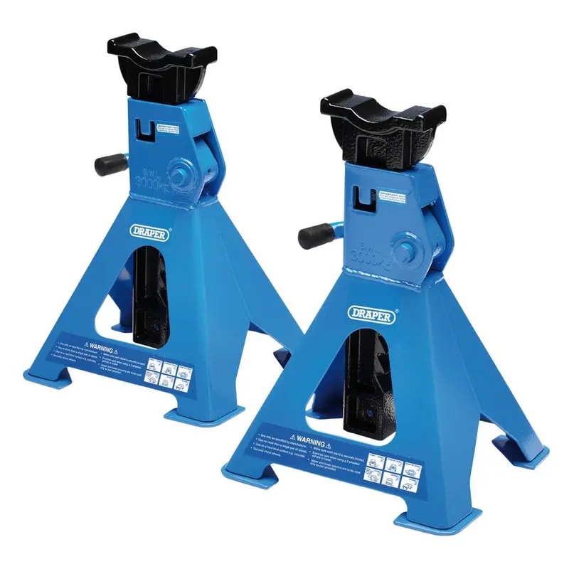 Draper 3 Tonne Ratcheting Axle Stands Pair 288-435Mm Large Saddle 30881 1