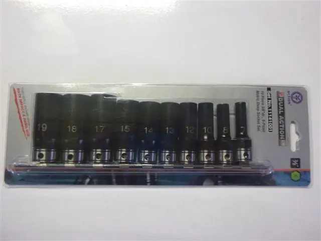 Dual Action 3/8'' Drive Metric Deep Socket Set   11141001 1