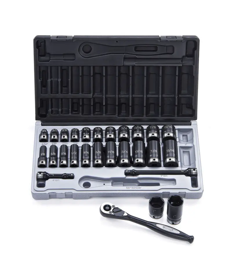 Dual Action 3/8 Drive Sae Socket Set 27 Pce: 12142701 1