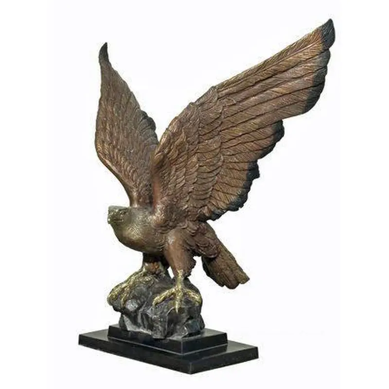 Eagle Statue On Rock Wings Up 1
