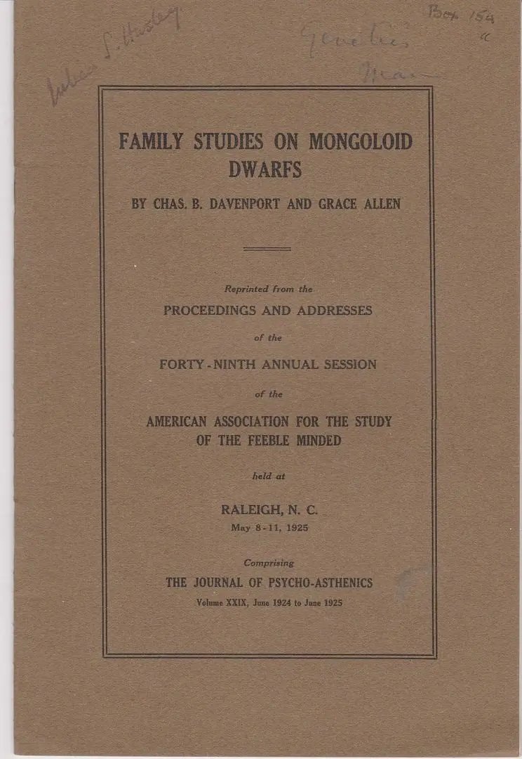 Family Studies On Mongoloid Dwarfs 1