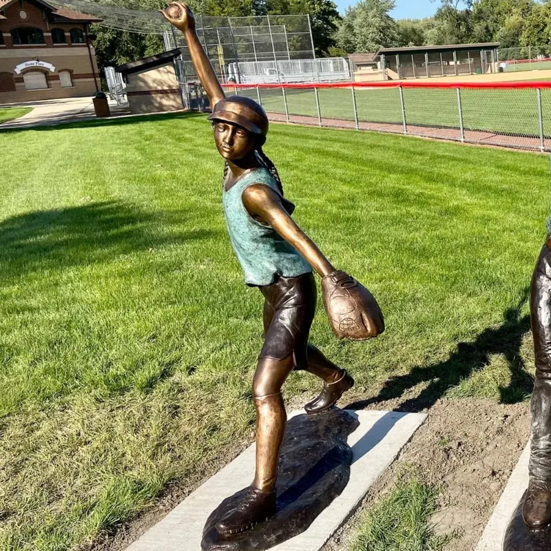 Fast Pitch Bronze Softball Statue 1