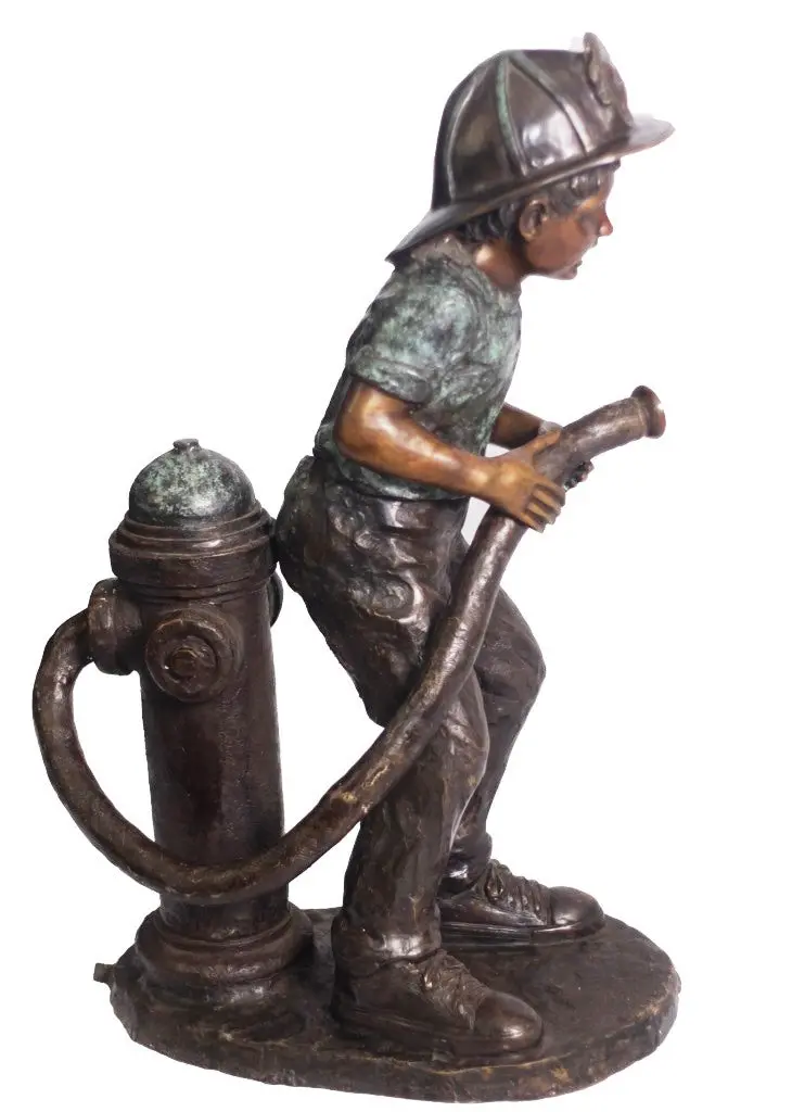 Fireman Training Bronze Statue 1
