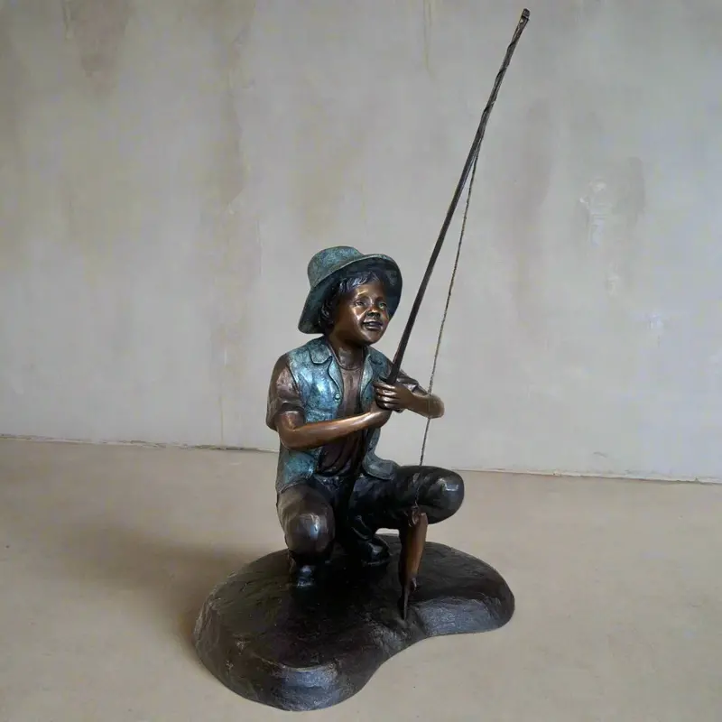 First Catch Bronze Statue 1