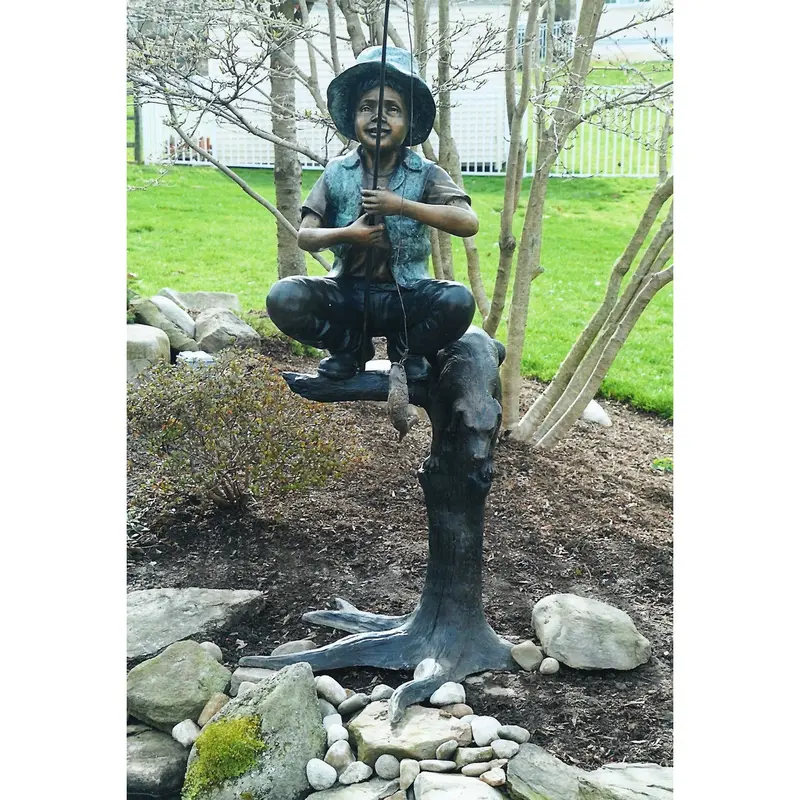 Fishing Buddies Bronze Statue 1